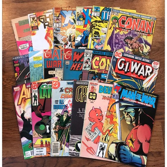 Mixed Other - 16 DAMAGED USED COMICS FOR CRAFTING inc HARDCOVER TPB LOOSE - 3 POUNDS OF COMICS